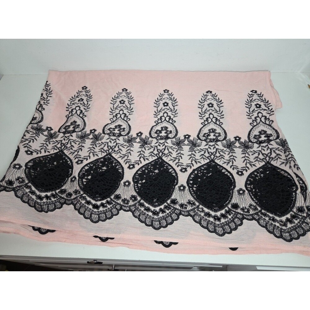 NEW Free People Catania Embroidered Eyelet Pink Kimono Lace Wrap Shawl OS Boho - Picture 10 of 10